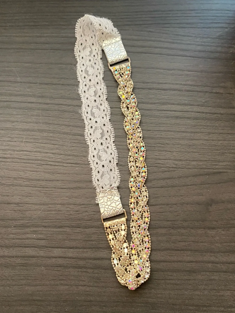 Elegant Silver Beaded Braided AB Rhinestone Crystal Bridal Statement Headband